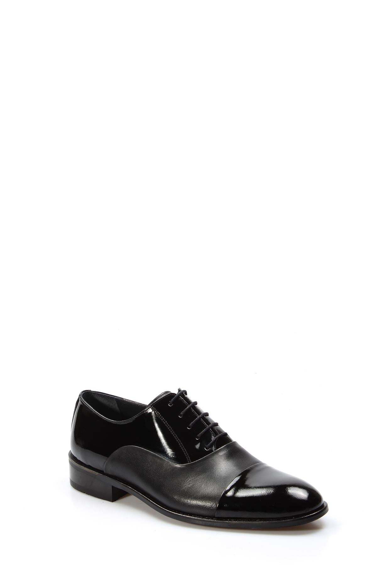 KOALA SYDNEY Men's Black Patent Leather Oxford Shoes with Sleek Cap Toe and Glossy Finish