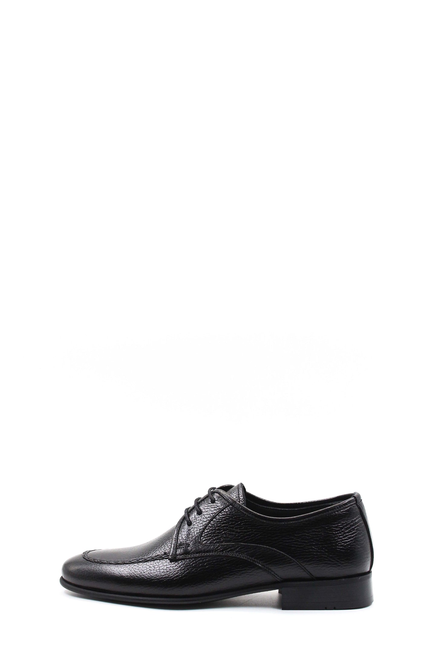KOALA SYDNEY Men's Black Textured Leather Lace-Up Derby Shoes with Sleek Design