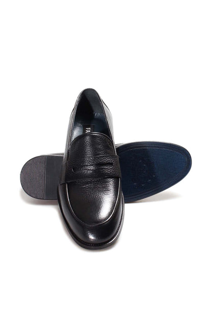 KOALA SYDNEY  Black Textured Leather Loafers Wessi