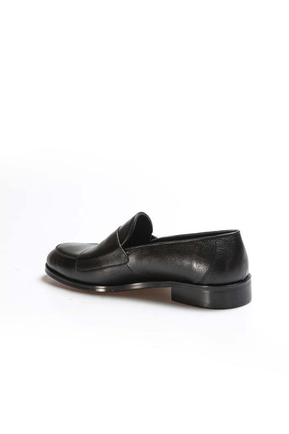 KOALA SYDNEY Men's Black Leather Loafers with Double Buckle Detail