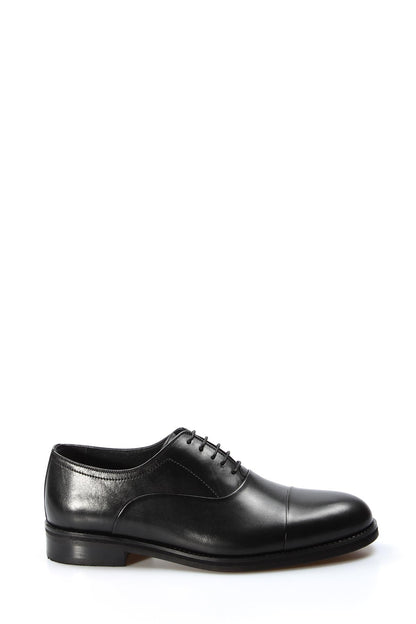 KOALA SYDNEY Men's Black Leather Cap-Toe Oxford Shoes
