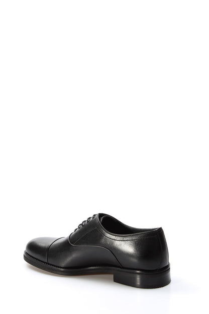 KOALA SYDNEY Men's Black Leather Cap-Toe Oxford Shoes