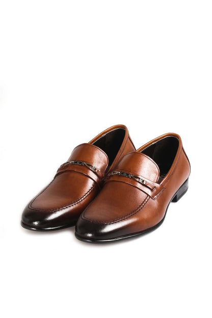KOALA SYDNEY Men's Brown Leather Loafers with Metal Bit Detail