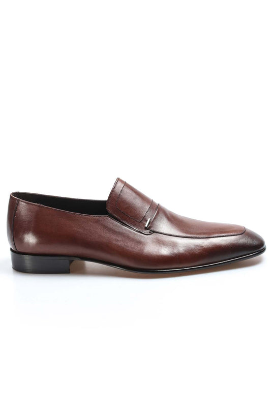 KOALA SYDNEY Men's Elegant Brown Leather Penny Loafers with Sleek Stitching