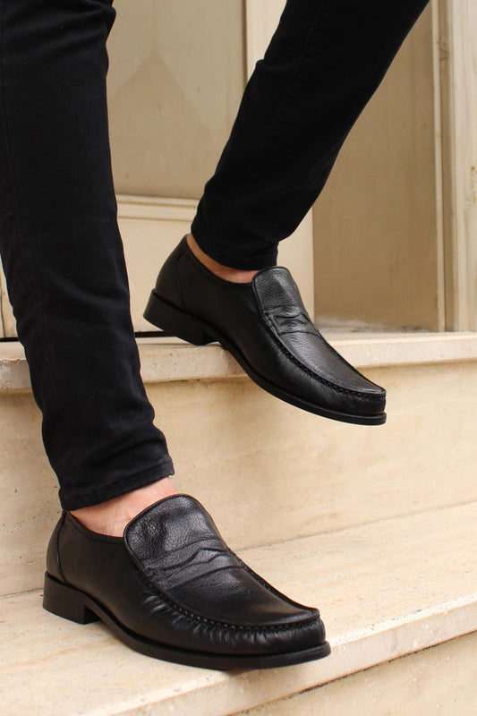 KOALA SYDNEY Classic Men's Black Leather Penny Loafers