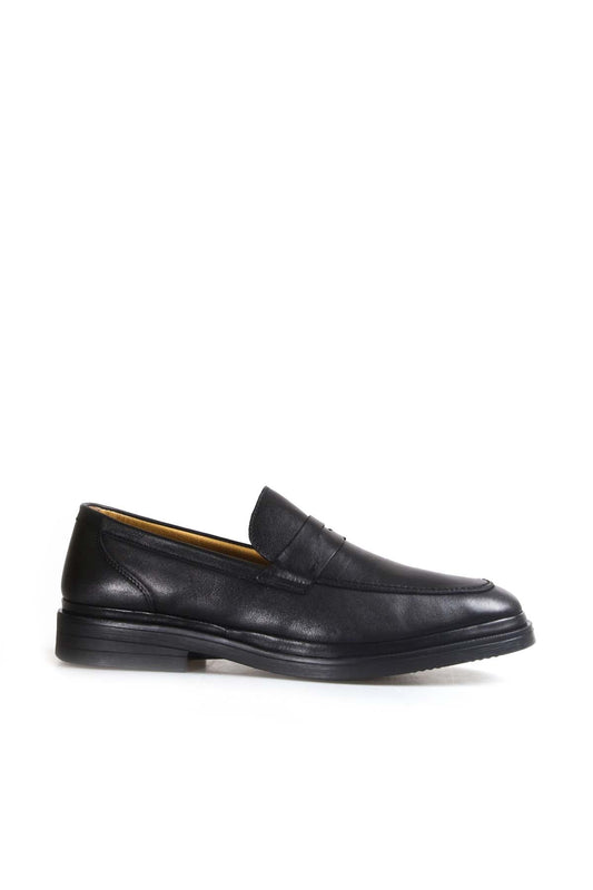 KOALA SYDNEY Men's Black Leather Penny Loafers with Cushioned Insole