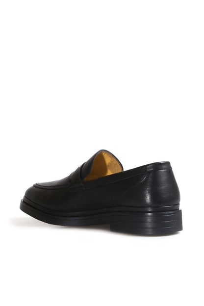 KOALA SYDNEY Men's Black Leather Penny Loafers with Cushioned Insole