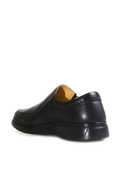 KOALA SYDNEY Men's Black Leather Slip-On Shoes with Cushioned Sole