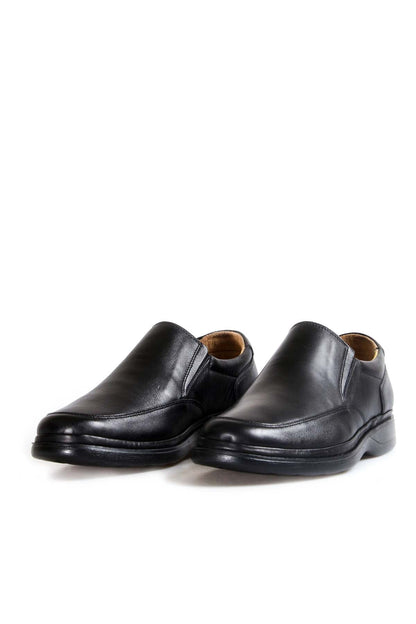 KOALA SYDNEY Men's Black Leather Slip-On Shoes with Cushioned Sole