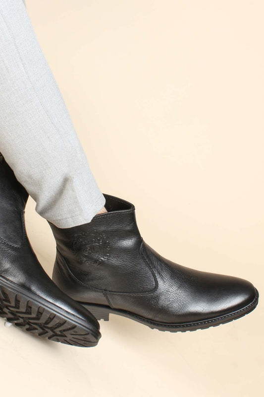 KOALA SYDNEY  Men's Black Leather Ankle Boots-Wessi