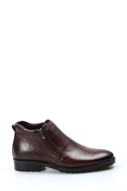 KOALA SYDNEY  Men's Brown Leather Zip Ankle Boots-Wessi
