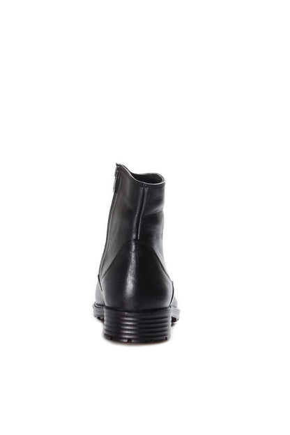KOALA SYDNEY Men's Black Leather Ankle Boots with Embossed Crest Detail