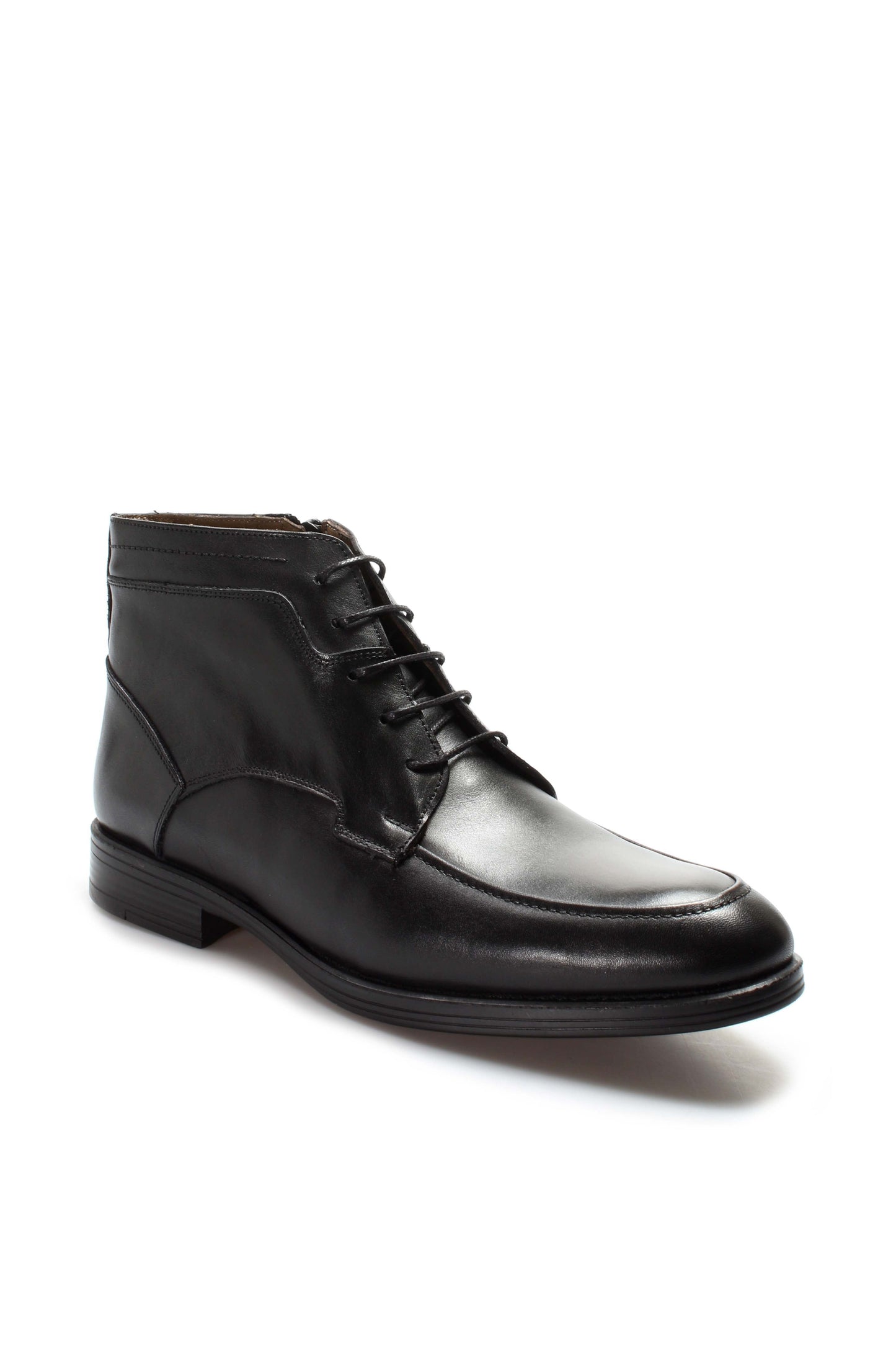 KOALA SYDNEY Men's Black Leather Ankle Boots with Lace-Up Design