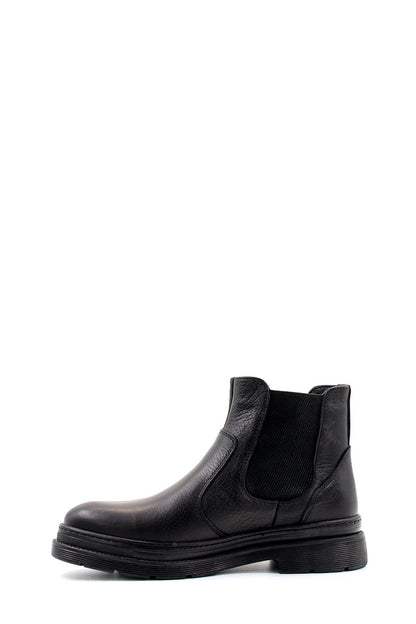 KOALA SYDNEY Men's Black Leather Chelsea Boots with Rugged Sole