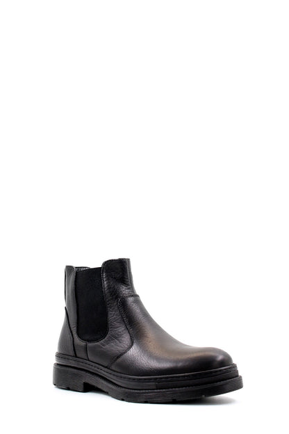 KOALA SYDNEY Men's Black Leather Chelsea Boots with Rugged Sole
