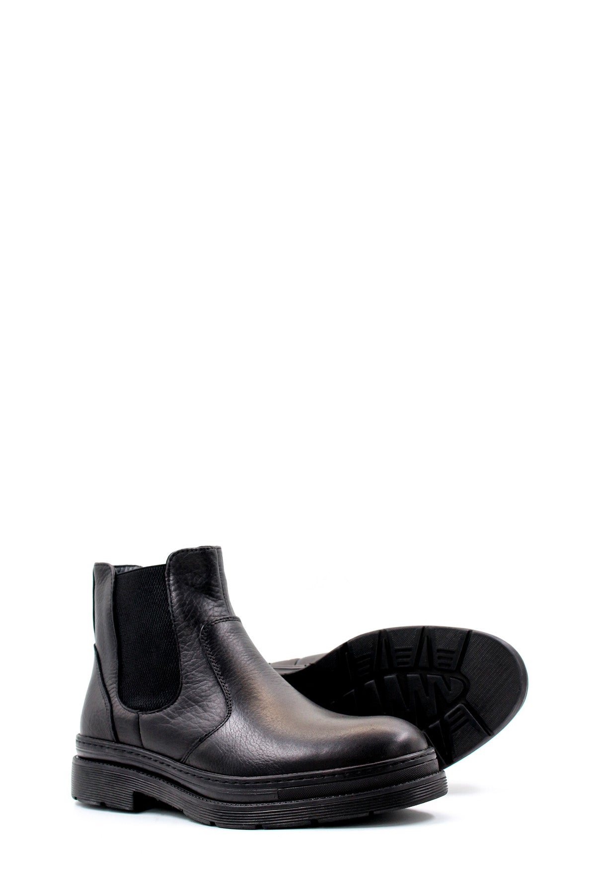 KOALA SYDNEY Men's Black Leather Chelsea Boots with Rugged Sole