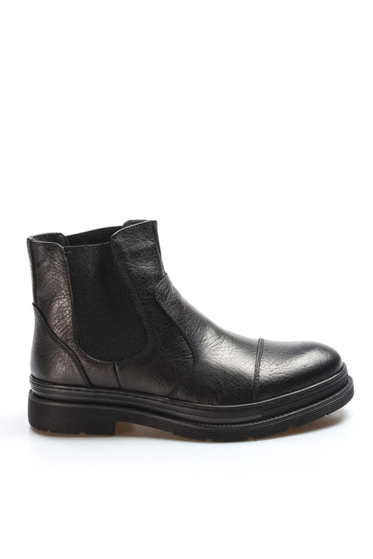 KOALA SYDNEY  Men's Black Leather Chelsea Boots with Elastic Gussets -