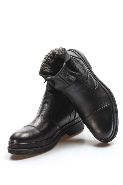 KOALA SYDNEY Men's Black Leather Chelsea Boots with Elastic Gussets