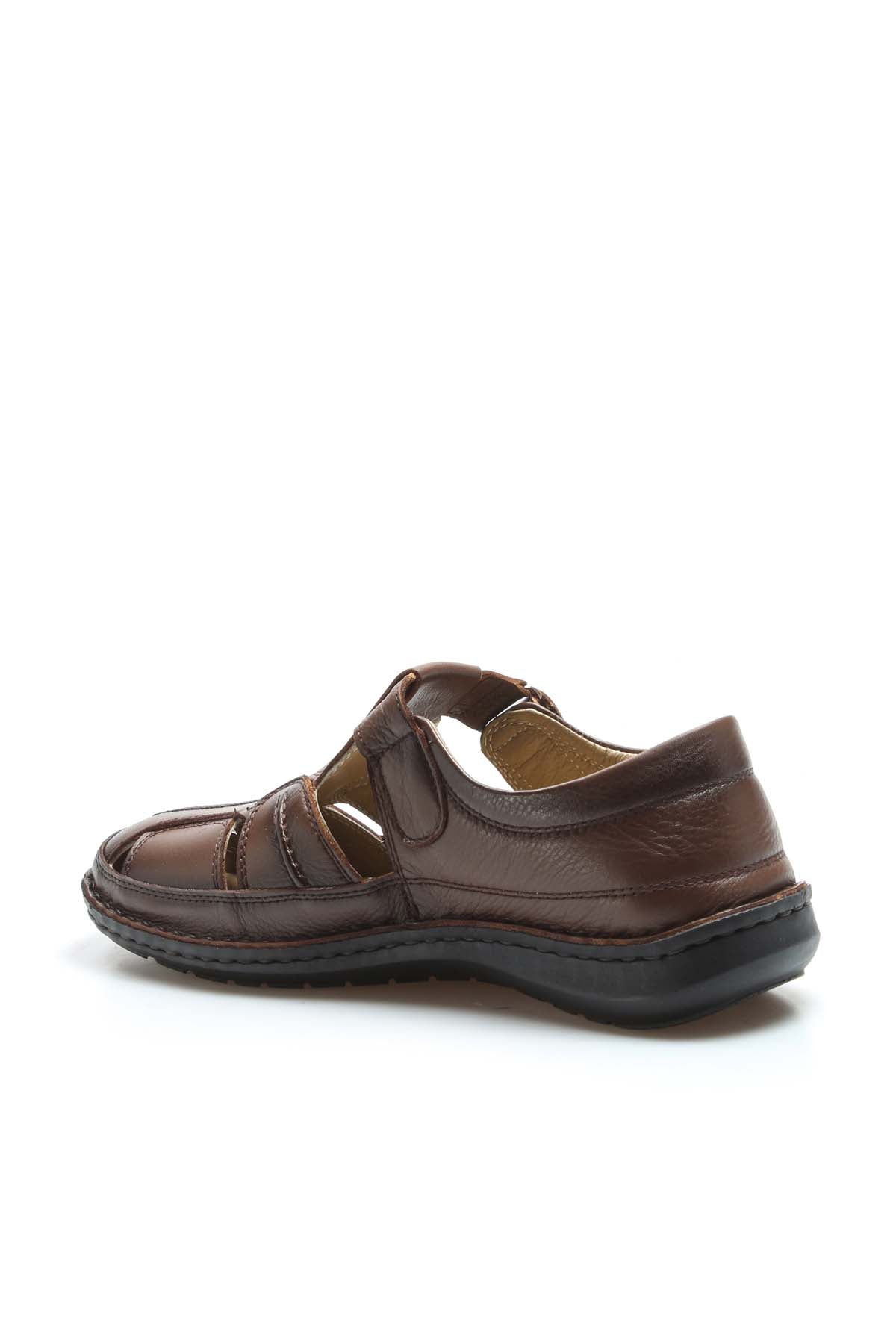 Men's Brown Leather Fisherman Sandals-Wessi