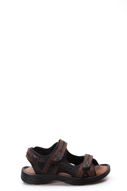 Men's Brown and Black Hiking Sandals-Wessi