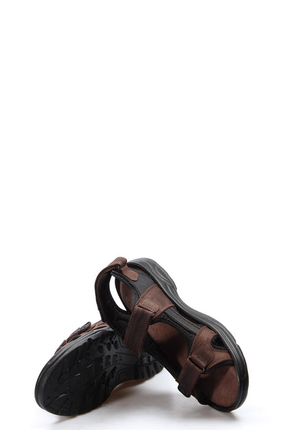 Men's Brown and Black Hiking Sandals-Wessi
