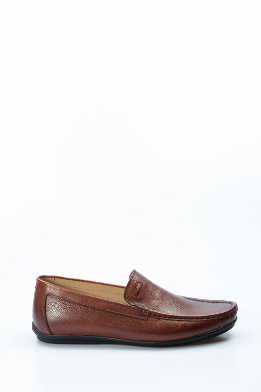 KOALA SYDNEY Men's Brown Leather Loafers with Subtle Stitching and Sleek Design
