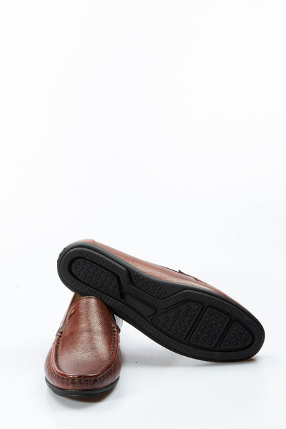 KOALA SYDNEY Men's Brown Leather Loafers with Subtle Stitching and Sleek Design