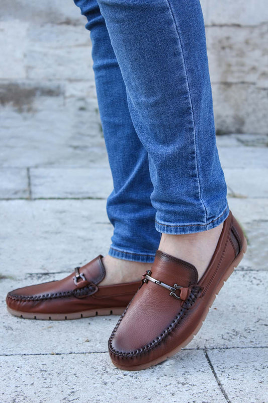 KOALA SYDNEY  Men's Brown Leather Bit Loafers-Wessi