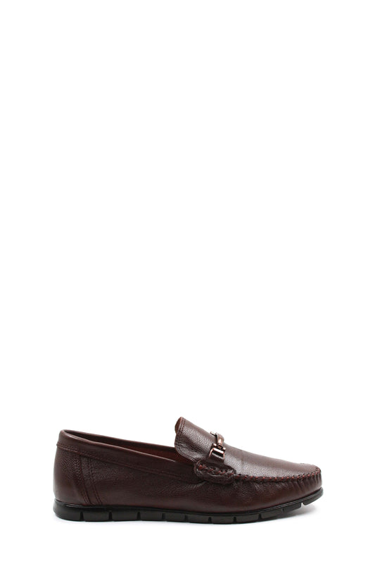 KOALA SYDNEY  Men's Brown Leather Buckle Moccasins-Wessi