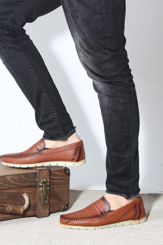 KOALA SYDNEY  Men's Brown Leather Loafers with Light Sole
