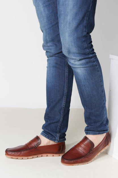 KOALA SYDNEY  Men's Brown Leather Casual Loafers-Wessi