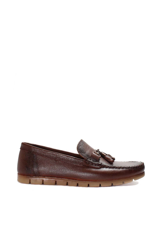 KOALA SYDNEY Men's Brown Leather Tassel Loafers