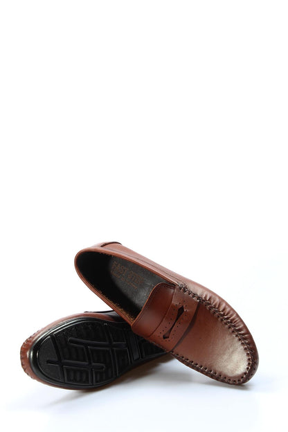 KOALA SYDNEY Men's Brown Leather Loafers with Hand-Stitched Detailing