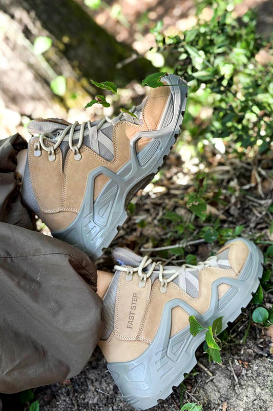 KOALA SYDNEY Men's Tan and Gray Outdoor Hiking Boots with Rugged Sole