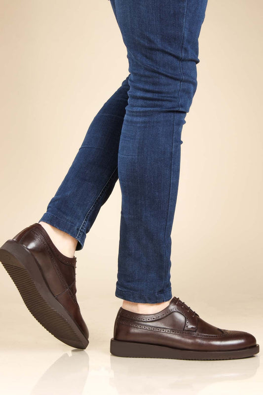 KOALA SYDNEY  Men's Brown Leather Classic Oxford Shoes-Wessi