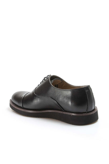 KOALA SYDNEY Men's Black Leather Oxford Shoes with Cushioned Sole and Matte Finish