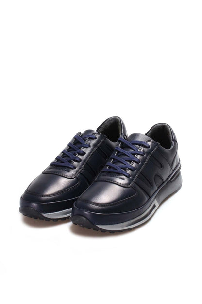 KOALA SYDNEY  Men's Navy Blue Leather Running Shoes-Wessi