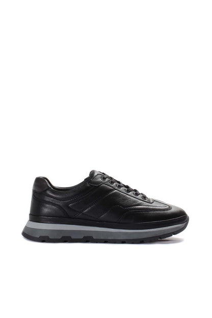 Black Leather Retro Sneakers Wessi