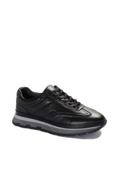 Black Leather Retro Sneakers Wessi