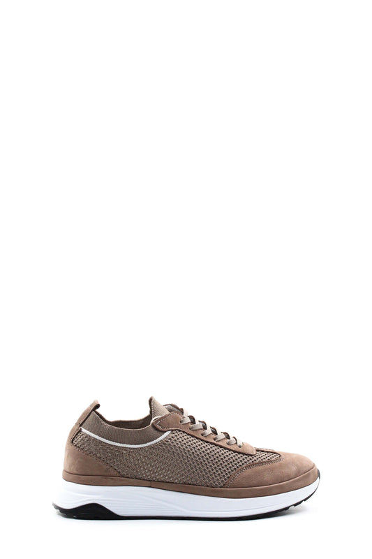 KOALA SYDNEY Men's Beige Suede and Mesh Lace-Up Sneakers