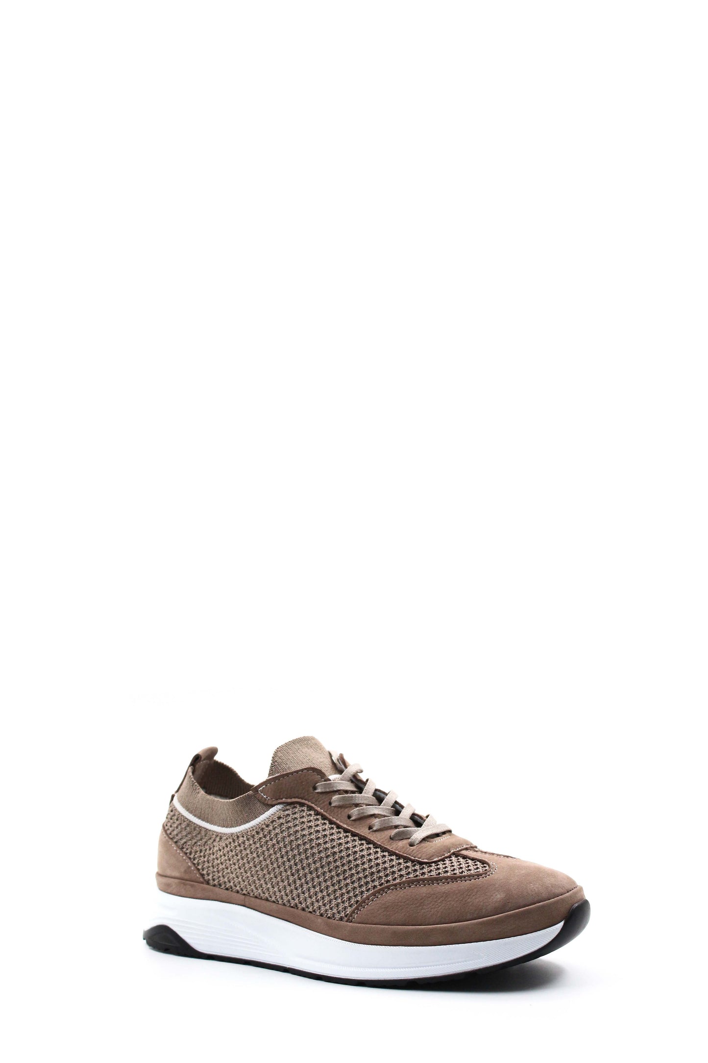 KOALA SYDNEY Men's Beige Suede and Mesh Lace-Up Sneakers