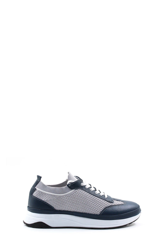 KOALA SYDNEY Men's Gray and Navy Lace-Up Athletic Sneakers with Cushioned Sole