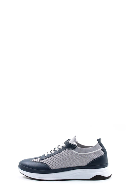 KOALA SYDNEY Men's Gray and Navy Lace-Up Athletic Sneakers with Cushioned Sole