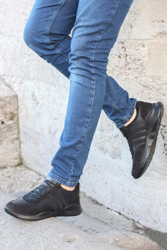 KOALA SYDNEY  Black Suede Lace-Up Sneakers-Wessi
