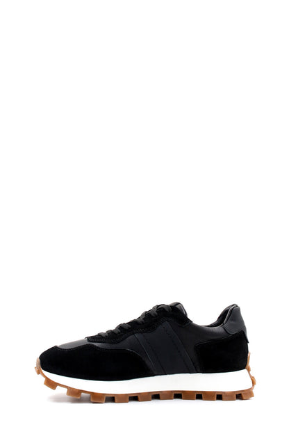KOALA SYDNEY Men's Black Leather and Suede Sneakers with Contrast Sole