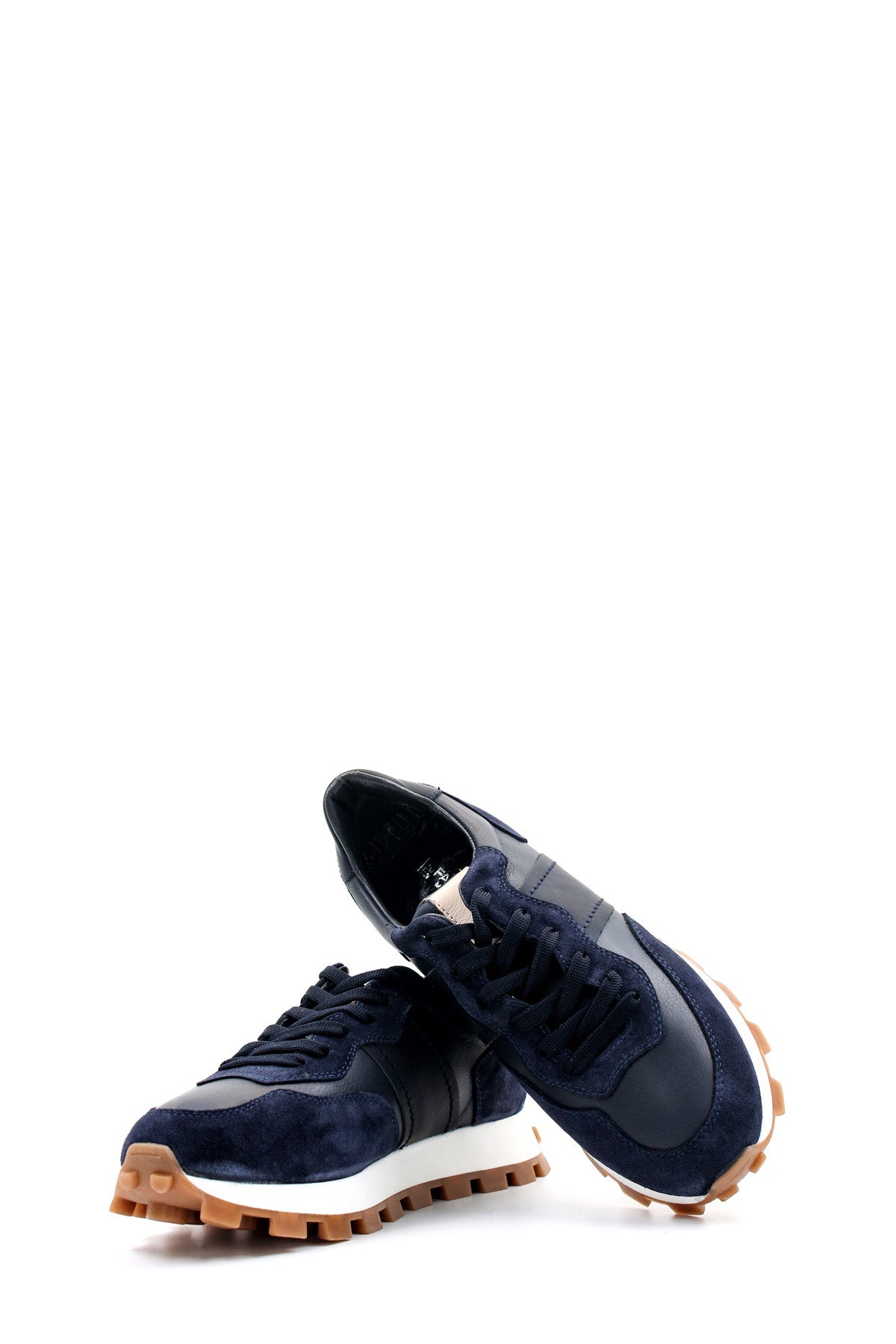 KOALA SYDNEY Men's Navy Blue Suede and Leather Casual Sneakers with White Sole