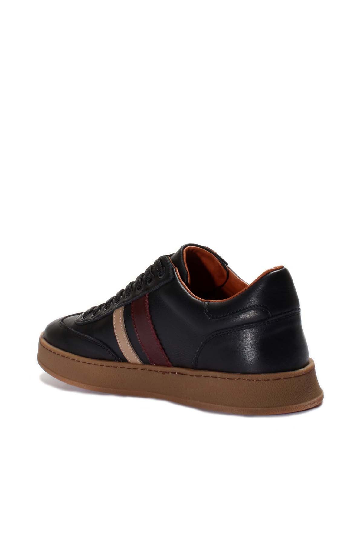 KOALA SYDNEY  Men's Black Leather Stripe Sneakers-Wessi