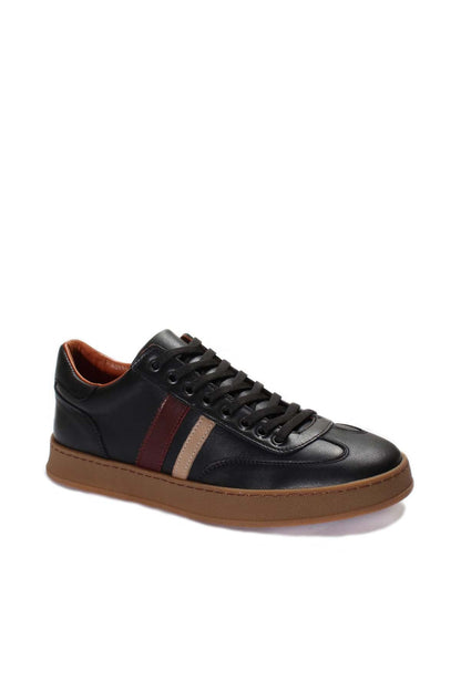 KOALA SYDNEY  Men's Black Leather Stripe Sneakers-Wessi