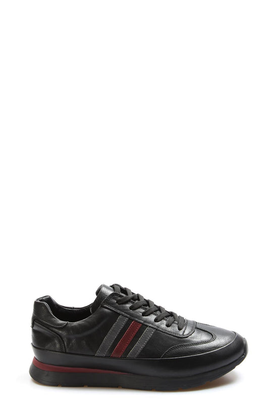 KOALA SYDNEY  Men's Black Leather Stripe Sneakers-Wessi