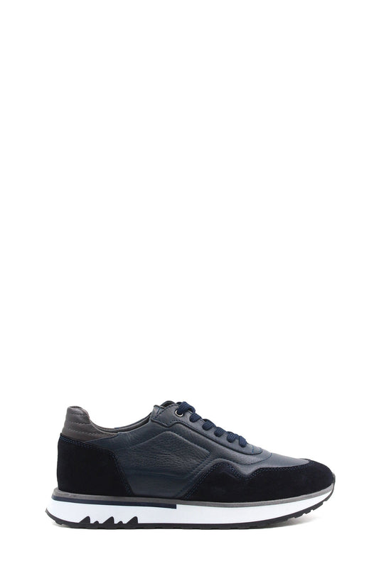 KOALA SYDNEY Men's Navy Blue Leather Sneakers with White Sole